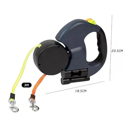 Laisse Double Rétractable LED