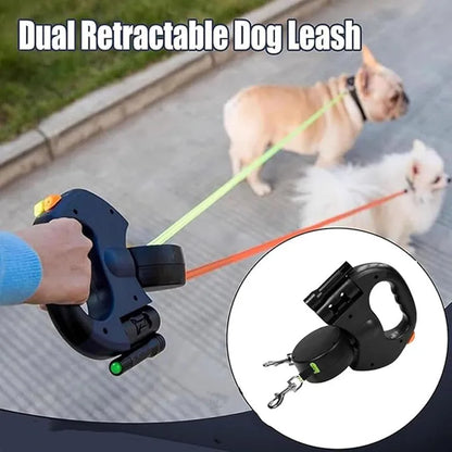 Laisse Double Rétractable LED
