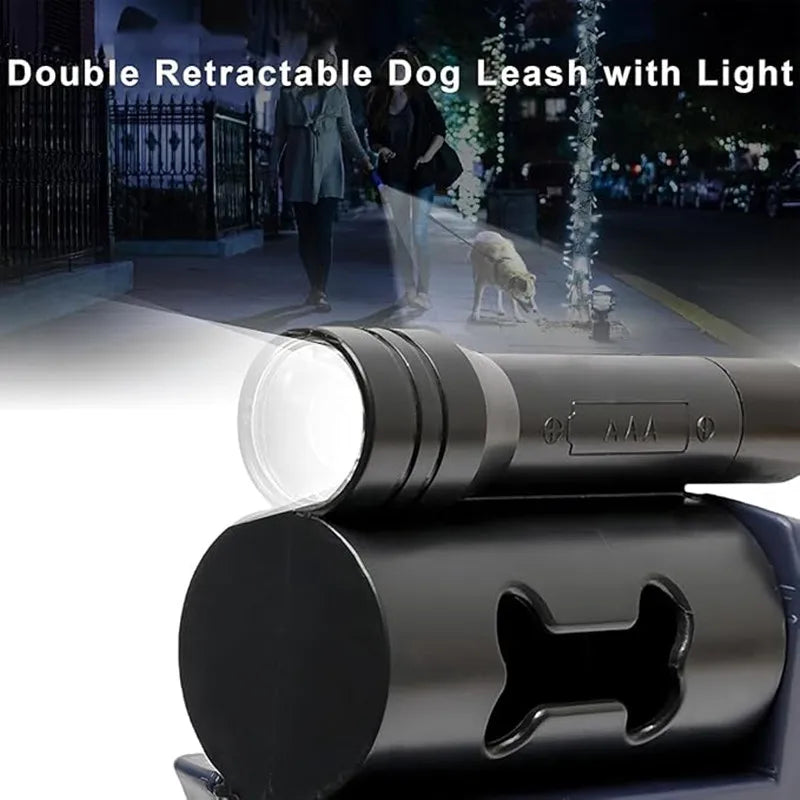 Laisse Double Rétractable LED