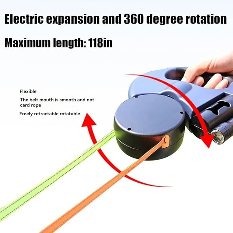 Laisse Double Rétractable LED