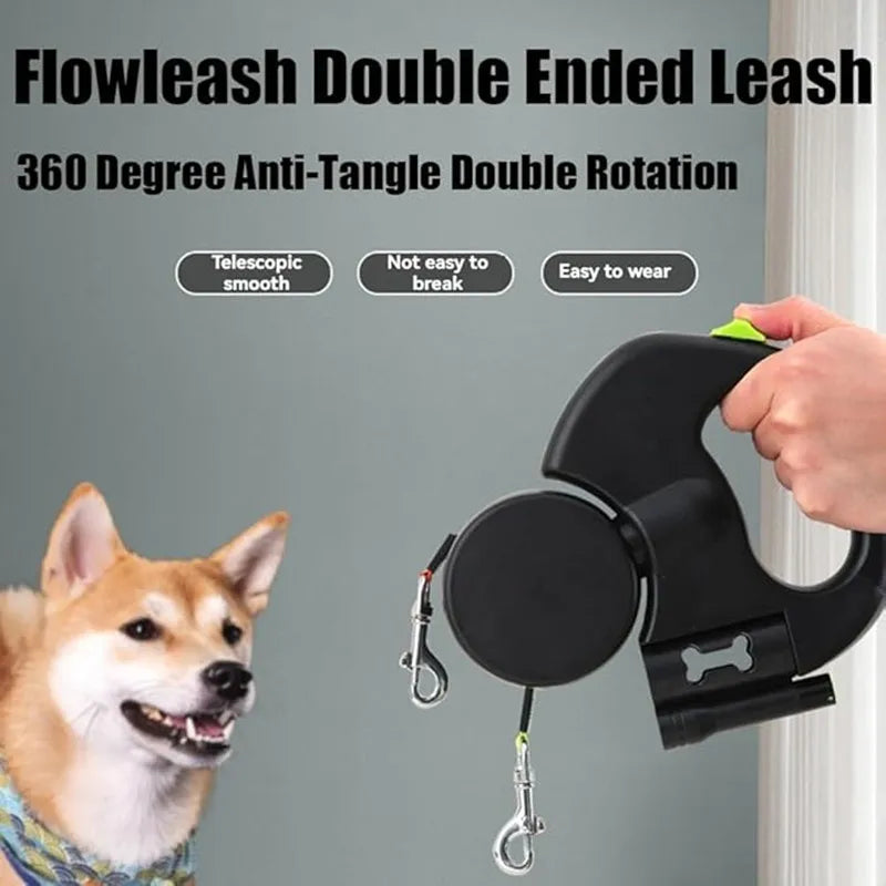 Laisse Double Rétractable LED